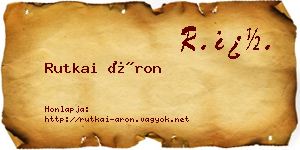 Rutkai Áron névjegykártya